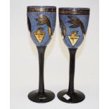 Pair of Kosta Boda stemmed wine glasses