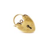Mid century 9ct rose gold heart padlock clasp