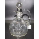 Victorian facet cut crystal claret jug