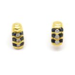 Sapphire and diamond set 18ct yellow gold stud