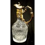 Vintage crystal & silver plate claret jug