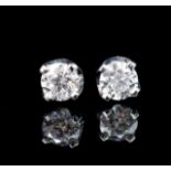 0.65ct Diamond and 18ct white gold stud earrings