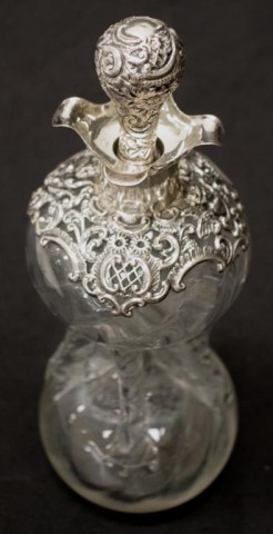 Victorian sterling silver & crystal decanter - Image 8 of 8