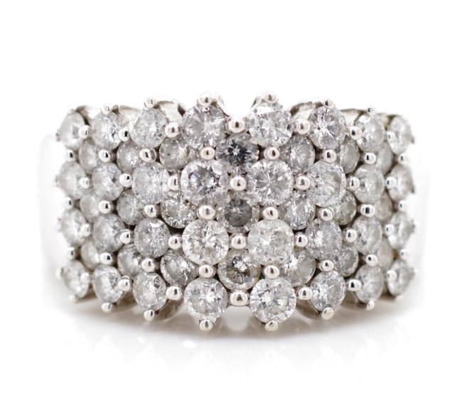 Diamond set 14ct white gold cluster ring - Image 3 of 6