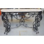 Wrought iron console table