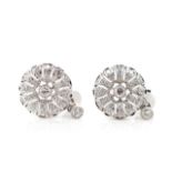 Good pair of diamond and 18ct white gold earrings