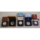 Eight Australian commemorative silver proof coins