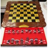 Chinese chess board with pieces