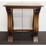 Regency style nest of 3 yew wood side tables