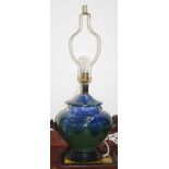 Blue pottery base electric lamp