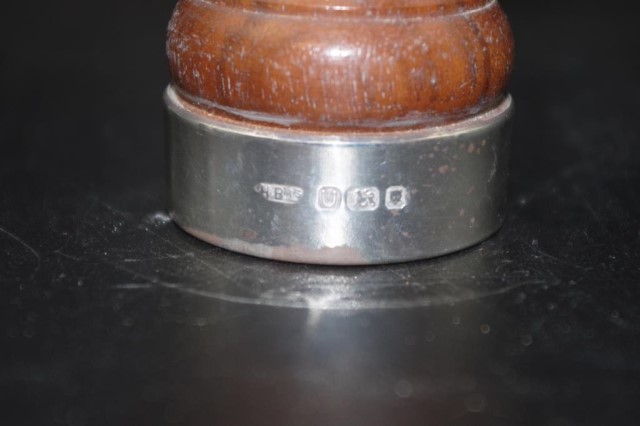 Elizabeth II sterling silver banded pepper mill - Image 3 of 6