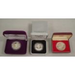 Three American proof silver coins