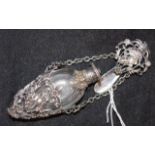 Good Continental silver chatelaine perfume bottle