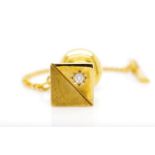 Vintage diamond and 9ct yellow gold tie tack