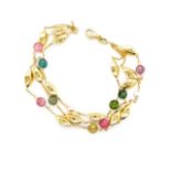 18ct yellow gold and multi gemstone bracelet