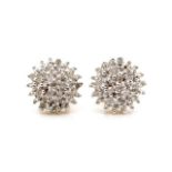 Diamond cluster and 9ct yellow gold stud earrings