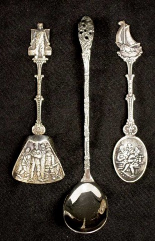 Three Dutch silver decorative serving spoons - Image 3 of 4