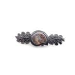 Victorian Whitby jet and ammonite brooch