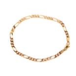 9ct rose gold figaro chain bracelet