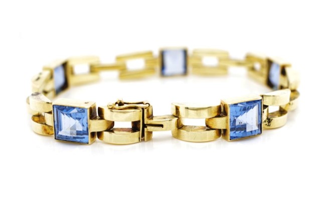 14ct yellow gold and topaz bracelet