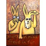 Paul Worstead (b1950) 'Marx in Mink'