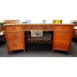 Chinese hardwood pedestal desk