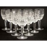 Ten Waterford crystal "Colleen" red wine glasses