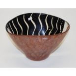 Kosta Boda hand painted 'Tonga' glass bowl