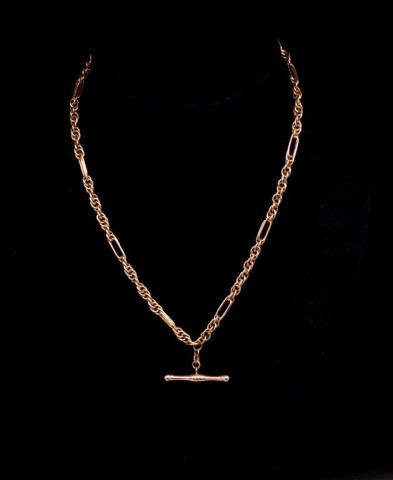 9ct rose gold fancy link necklace - Image 2 of 4