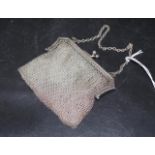 George V sterling silver mesh purse