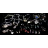 Silver, costume jewellery and watch group