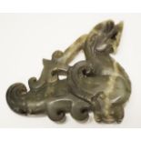 Carved Chinese fish and dragon amulet