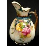 Royal Worcester hand painted roses jug