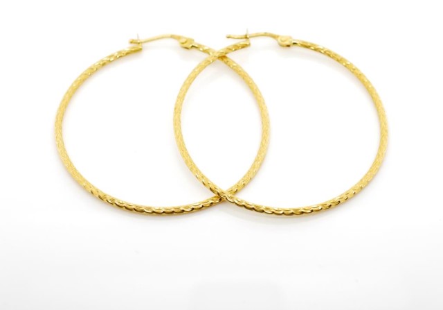 18ct yellow gold hoop earrings - Image 3 of 4