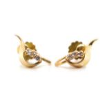 9ct yellow gold and diamond ear clips