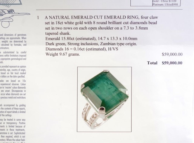 15.80ct Emerald set 18ct white gold ring - Image 13 of 14
