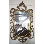 Rococo style gilt framed wall mirror