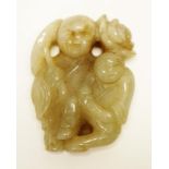 Chinese carved jade children figure