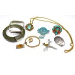 Antique, silver and costume jewellery group