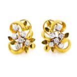 Diamond and 18ct yellow gold earrings