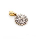 Diamond cluster and 9ct yellow gold pendant
