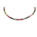 Rainbow sapphire beaded necklace