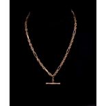 9ct rose gold fancy link necklace