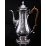 George III sterling silver baluster coffee pot