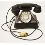 Early black Bakelite 'Pyramid' telephone