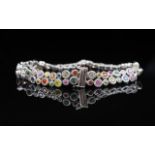 Rainbow sapphire and 18ct white gold bracelet