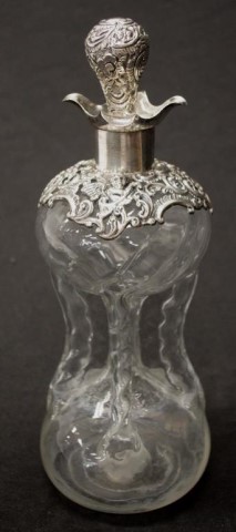 Victorian sterling silver & crystal decanter