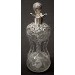 Victorian sterling silver & crystal decanter