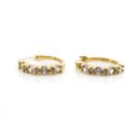 9ct yellow gold and CZ hoop earrings