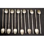 Set twelve Chinese silver parfait spoons